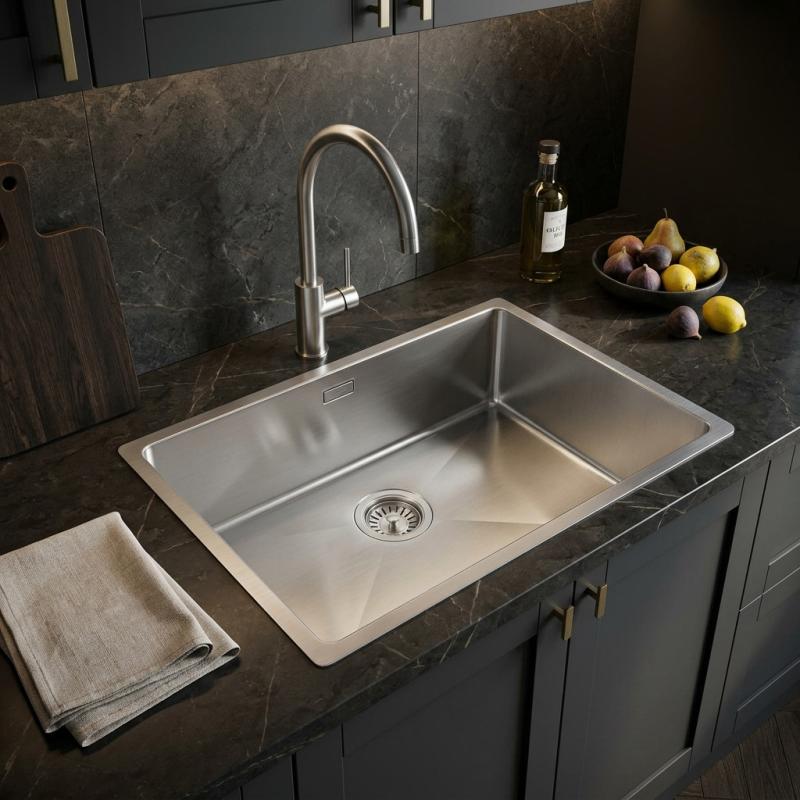 Pure.Sink Luxion RVS spoelbak 55x40 cm onderbouw, vlakinbouw en opbouw PLX5540-02
